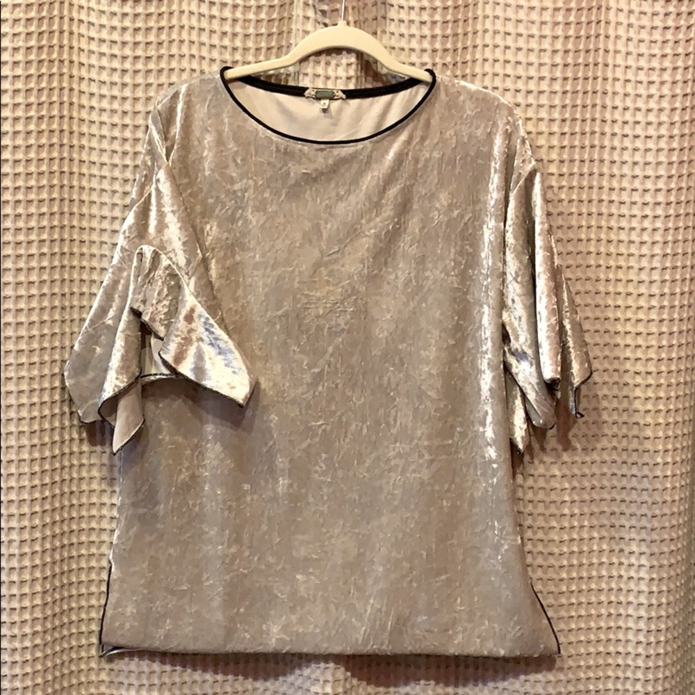 ⚜️GIMMICKS by BKE crushed-Velour w/butterfly flutter sleeves